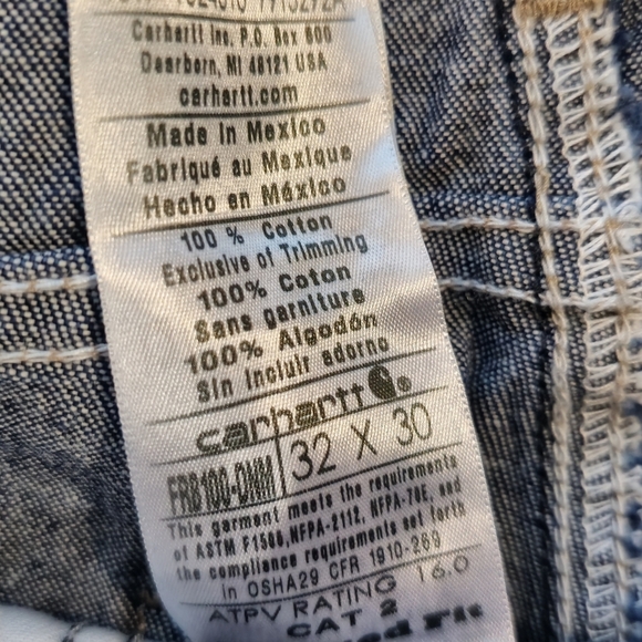 CARHARTT FR CAT 2 Jeans Mens 32X30 NEW - Picture 6 of 6